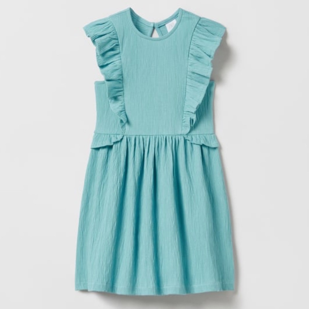 👀 NEW Zara Girls Cut Out Pleated Ruffled Dress Size 11/12